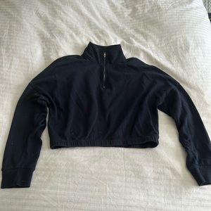 Garage Cropped Navy Quarter Zip